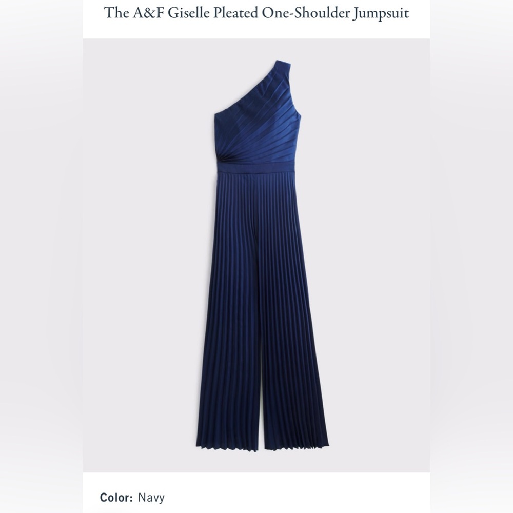 Abercrombie & Fitch Navy One-Shoulder Jumpsuit